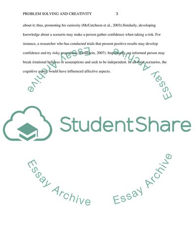 Problem Solving and Creativity