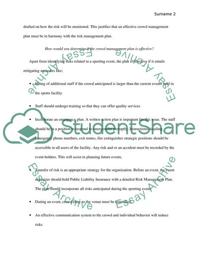 Crowd Management Plan