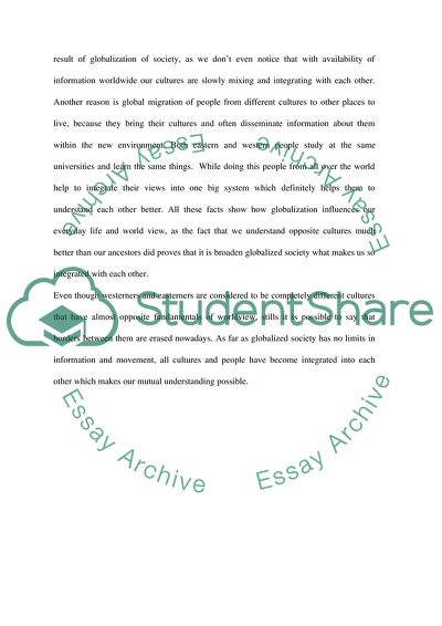 Globalized Society Erases Borders Between People