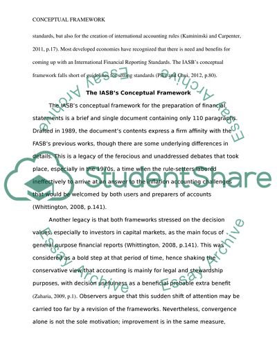 IASB Conceptual Framework for Financial Reporting