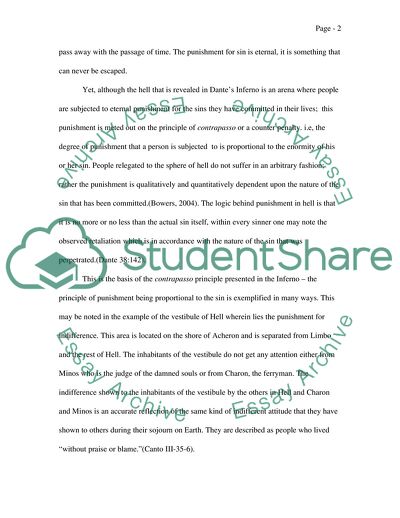 Sin and Punishment in Dantes Inferno