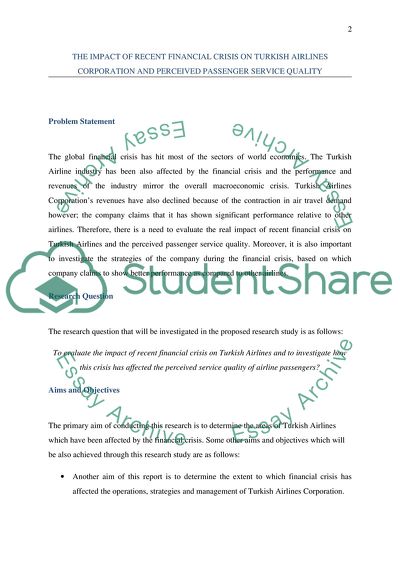 The Recent Financial Crisis on Turkish Airlines