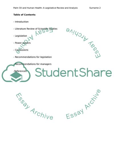 The Impact of Palm Oil on Human Health