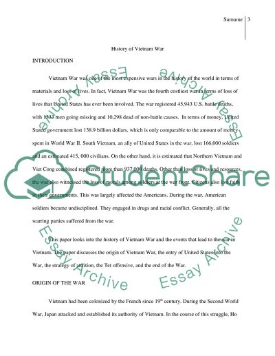 The History of Vietnam War