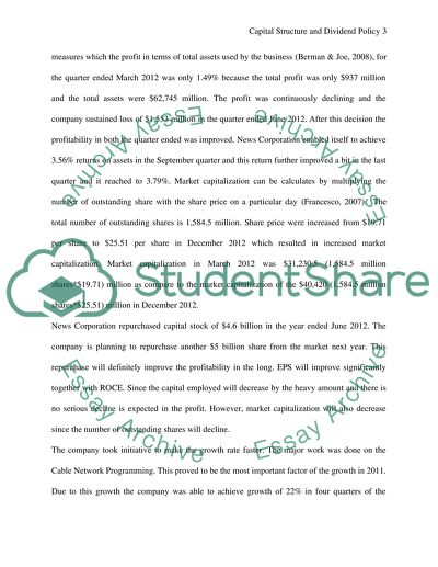 Capital Structure and Dividend Policy