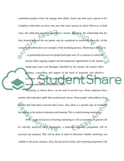 Importance of Learning Mentoring