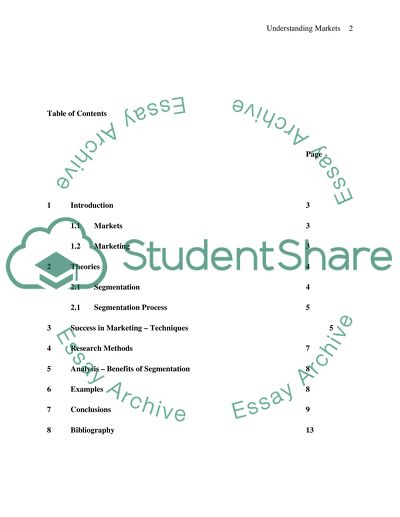 term paper on market segmentation