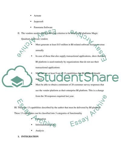 BUSINESS INTELLIGENCE Tools and Techniques