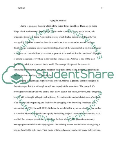 The Problems of Ageing in America