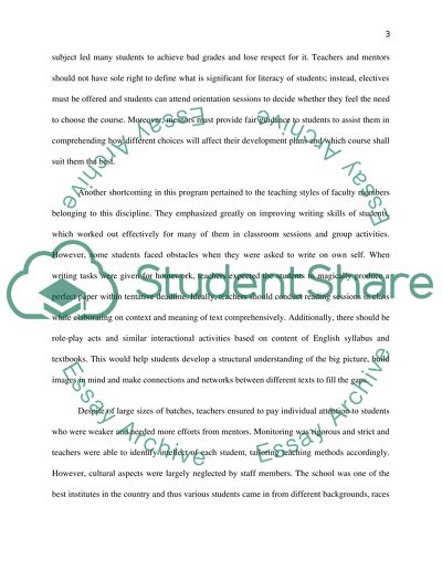 High schools english programe