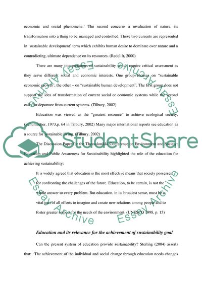 Educational Theory and Sustainable Education