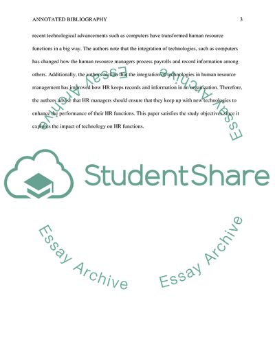 Annotated bibliograhphy