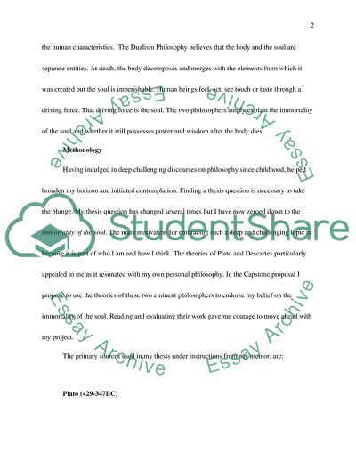 Viewpoints of Plato and Descartes on a Soul