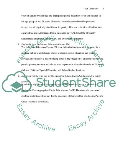 Legal Regulations of Exceptional Student Education in the United States