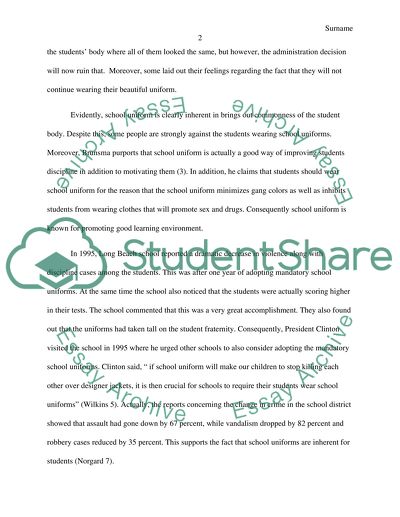 Editorial article on school uniform