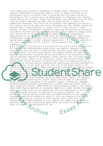 Strategic Vision of Alpha DigiCam Team