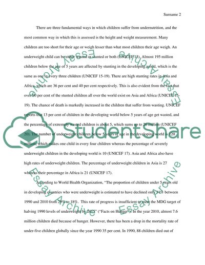 Child Hunger in the World