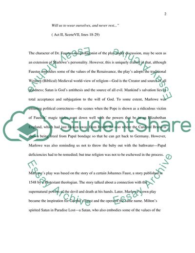 The Role and Significance of Mephistopheles in Faustus Downfall