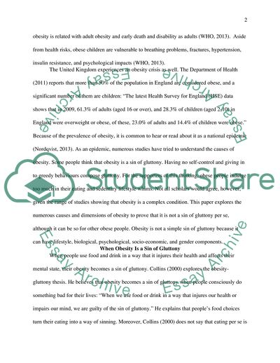 Obesity: Not a Sin of Gluttony