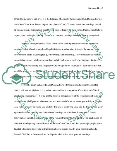 Arguing for the Legalization of Same-Sex Marriage