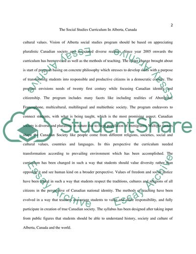 Review and Analysis of the Social Studies Curriculum in Canada