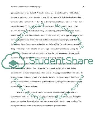 Primate communication and language