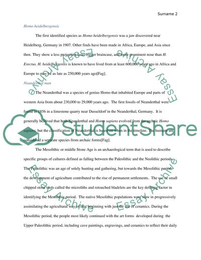 The Human Ancestry: Homo Erectus, Neanderthal Man and Homo Heidelbergensis