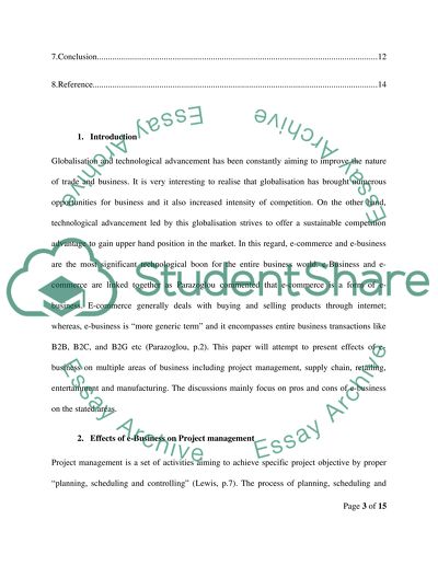 Effects of e-Business on Project Management