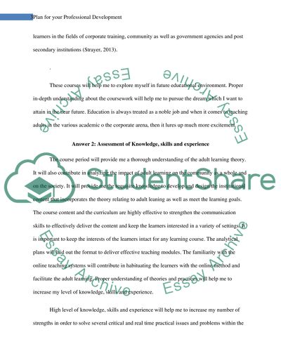 Plan for your Professional Development