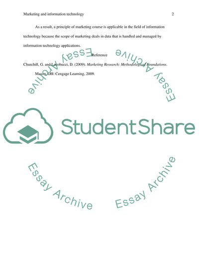 Usability of Principles of Marketing Course in the Field of Information Technology