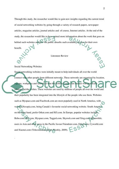 The Existence of Social Networking Websites: the Internet Playground