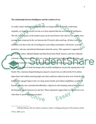 Intelligence and Warfare