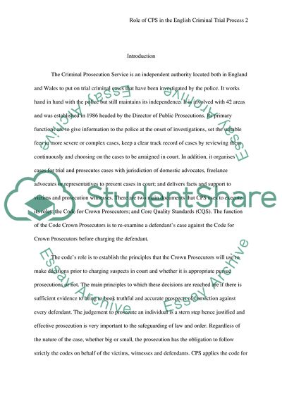 The Role of the Crown Prosecution Service