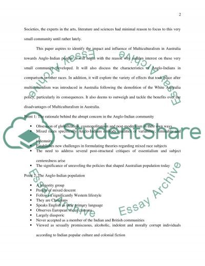 Argument Essay Structure The Impact And The Influence Of Multiculturalism In Australia Towards Angloindian People Example For Argumentative Essay also Generals Die In Bed Essay The Impact And The Influence Of Multiculturalism In Australia Travel Essay
