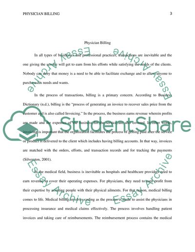 Physician Billing research paper