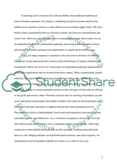 Marketing & Commerce, E-Marketing & E-Commerce