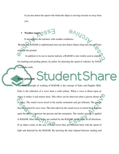 Radar as a Device for Tracking Different Objects