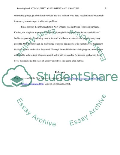 community assessment paper essays