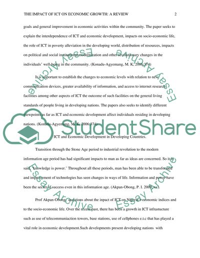 The Impact of ICT on Economic Growth: A Review