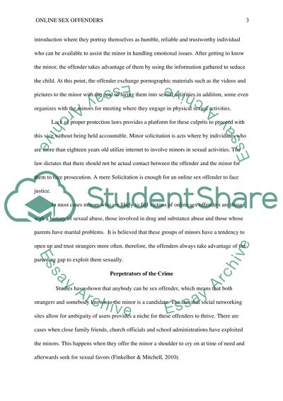 Sex Offenders Argumentative Analysis