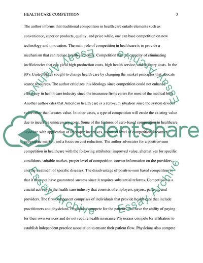 Health Care Competition