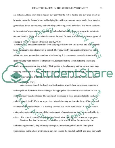 Impact of Racism in the School Environment