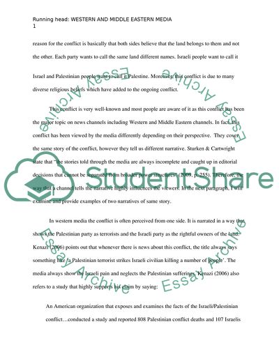 Representation of the Israeli/Palestinian Conflict in Western and Middle Eastern Media