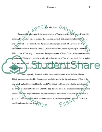 Dionysius on Self-Diffusiveness