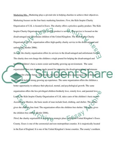 Marketing Management:Kids Inspire Charity Organisation of U.K