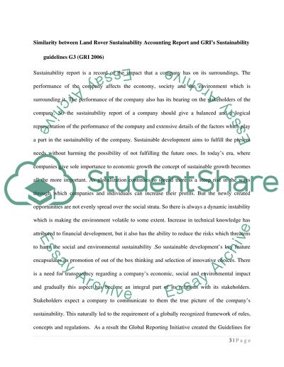 Land Rover Sustainability Analysis