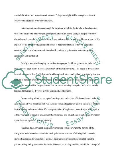 Evolution of Family Law in an Ever Changing Society