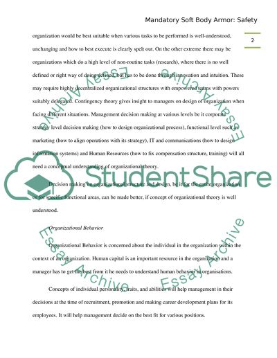 Mandatory Soft Body Armor: Safety