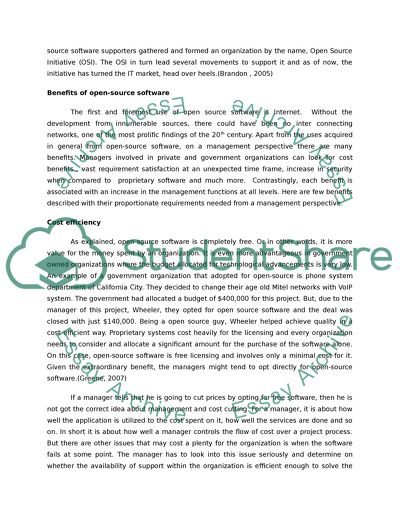 The benefits of open source software within the government and business sector