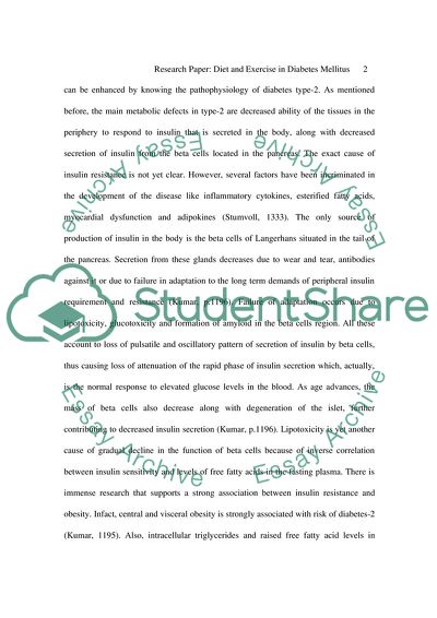 Diet and Exercise in Diabetes Mellitus